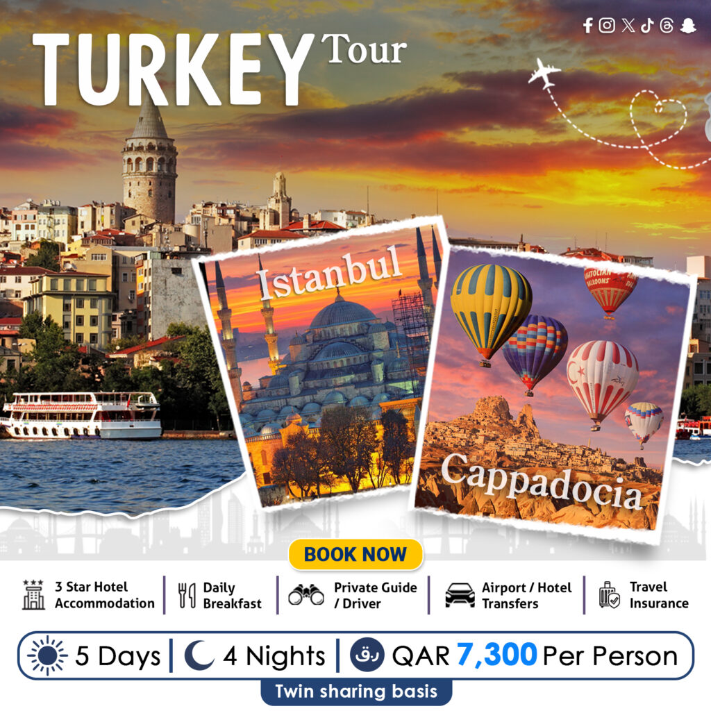 Explore Turkey’s best with Istanbul & Cappadocia tours, Bosphorus cruise, hot air balloon ride, and Ihlara Valley trek.